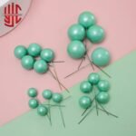 Glossy Grapes Green Color Faux Balls 20 Pcs Pack