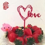 Plastic Cake Topper Love With Hearts