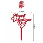 Acrylic Happy Valentine's Day With Hearts Cake Topper Red - Image 2