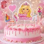 Barbie Theme Paper Cake Topper 6 Pieces Set