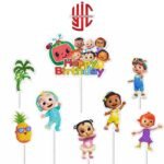 Coco Melon Baby Theme Paper Cake Topper 8 Pieces Set - Image 2