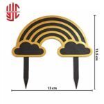 Rainbow Black Wooden Cake Topper - Image 2