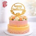 Acrylic Happy Birthday Round Flower Tags 5 Pcs Pack