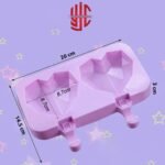 Silicon Pinata Diamond Heart Shape Popsicle Mold 2 Cavities - Image 3