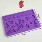 Silicon Butterfly Birds Flower Fondant Mold Sheet - Image 2