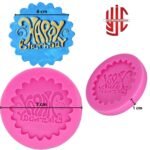 Silicon Happy Birthday Cupcake Topper Chocolate Paste Mold - Image 2