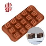 Silicon Double Square Button Chocolate Mold 15 Cavities - Image 2