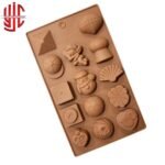 Silicon Angel Snowman Fruit Shell Cap Pyramid Mold 15 Cavity