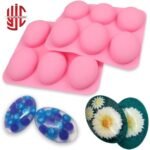 Silicon Oval Horizontal Soap Mold 6 Cavity