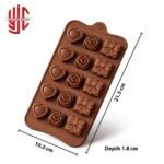 Silicon Rose Heart Gift Box Mold In 15 Cavity - Image 2