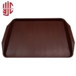 Plastic Serving Tray Double Side Handle Chocolate Color